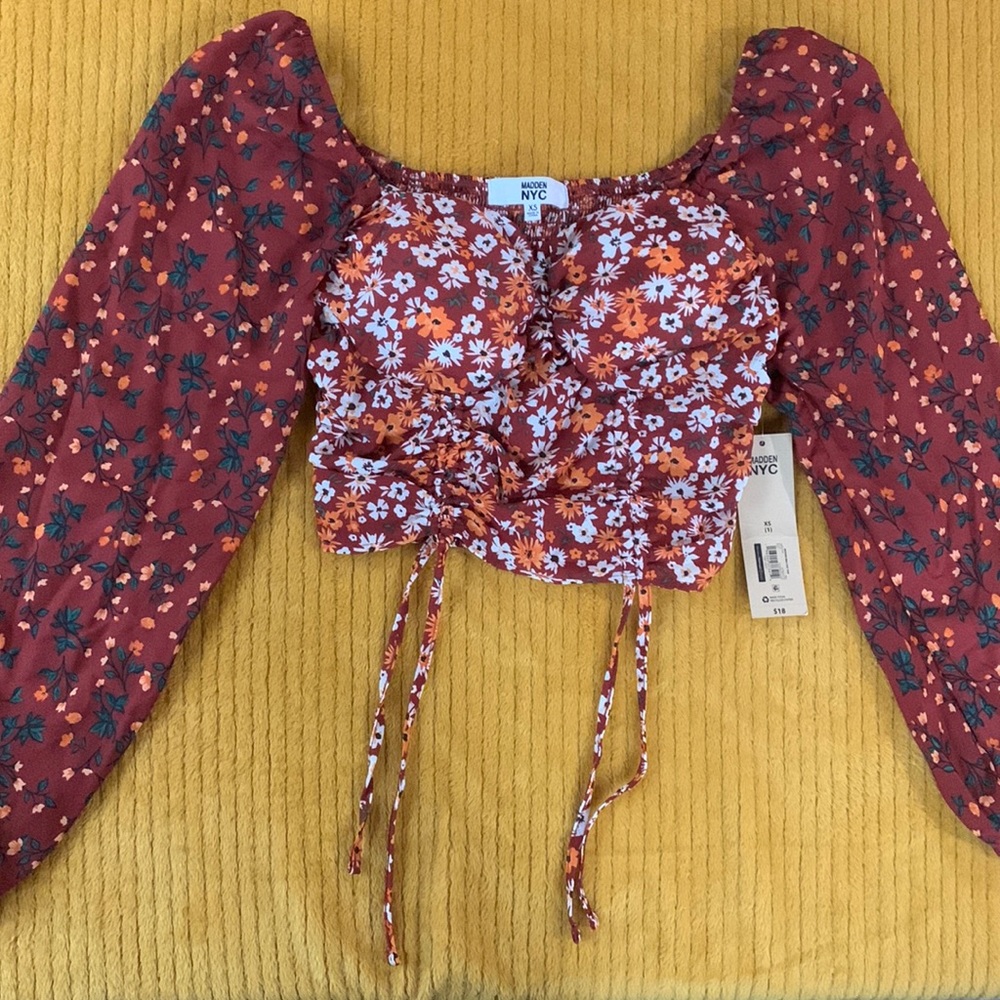 MADDEN NYC woven bra cup, crop top